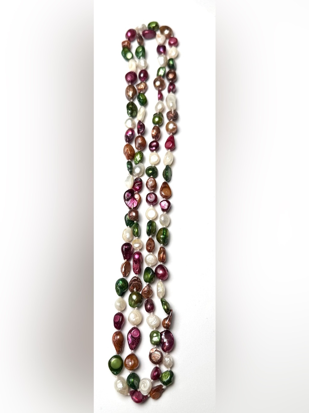 Freshwater natural uncultured dyed pearl necklace
